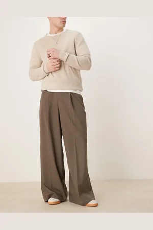 ASOS Smart extreme wide trousers with front pleat in