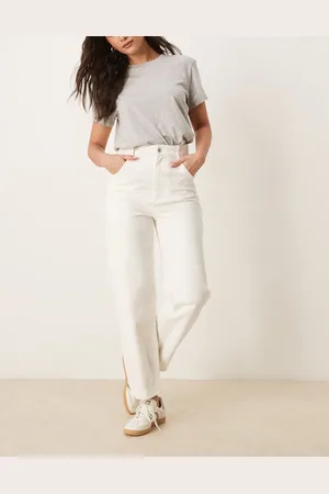 ASOS Tapered slim leg twill trouser in off