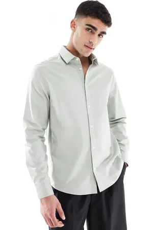 ASOS Formal easy iron twill regular shirt in sage