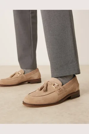 ASOS Loafers in stone suede with tassel