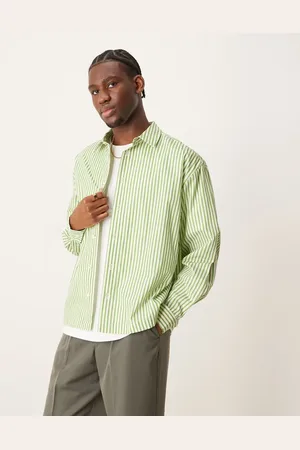 ASOS Oversized boxy shirt in and white stripe