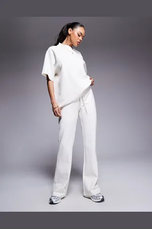 ASOS Co-ord interlock flared jogger in coconut milk
