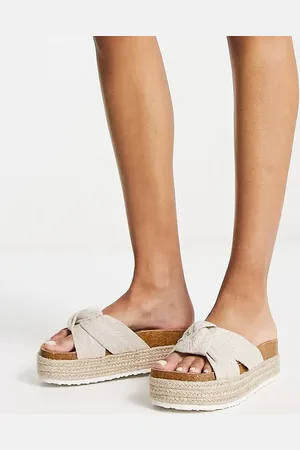 ASOS Teegan knotted flatform sandals in natural fabrication