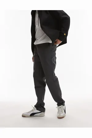 Topman Slim chino trousers in charcoal
