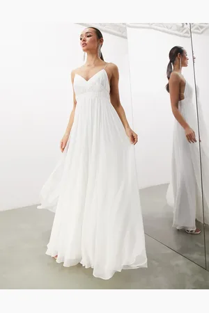 ASOS Eliana ruched bodice delicate cami wedding dress in