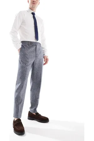 ASOS Smart tapered fit wool mix trousers in
