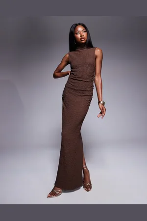 ASOS Textured sleeveless column maxi dress in
