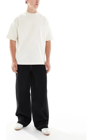 ASOS Super baggy jeans with belt in black