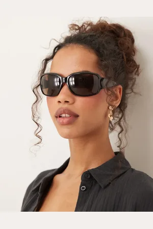 Jeepers Peepers Oversized racer wraparound sunglasses in with brown lens