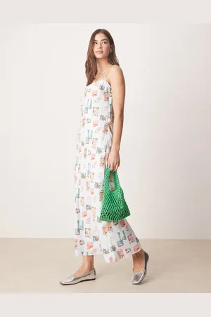 Abercrombie & Fitch Cami strap maxi dress in postcard print