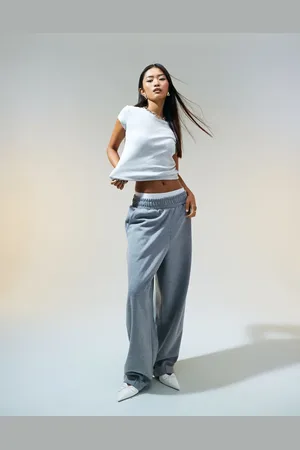 ASOS Scuba turn back hem trouser in charcoal marl - CHARCOAL