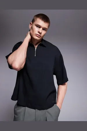 ASOS Overhead boxy plisse regular shirt in