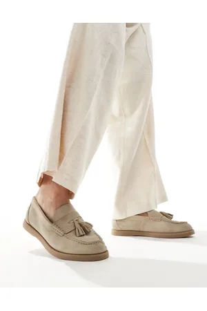 ASOS Loafers in stone suede with tassel