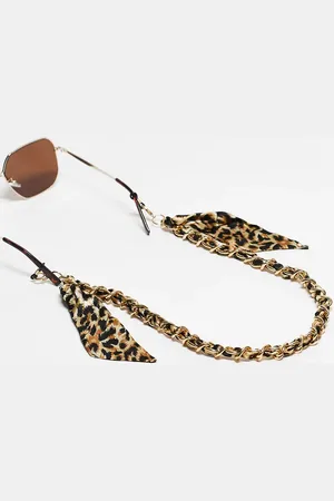 Jeepers Peepers Leopard print sunglasses chain