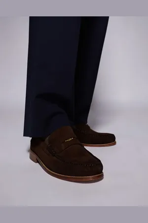 WALK LONDON Dalston penny loafer in suede