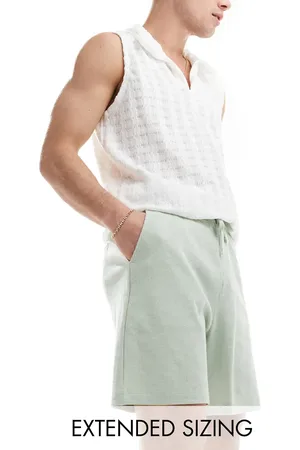 ASOS Slim waffle shorts in light