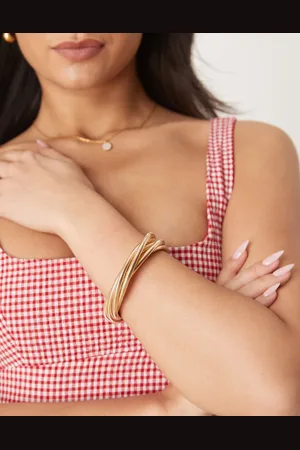 ASOS Bracelet with multiwrap stretch detail in tone