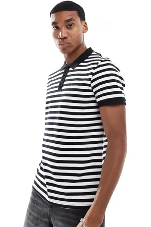 Threadbare Textured stripe polo in