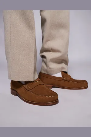 WALK LONDON Dalston penny loafer in tan suede