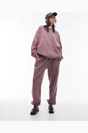 Topshop Co ord premium longline acid wash sweat in