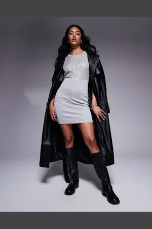 Armani Exchange Metallic knitted bodycon mini dress in