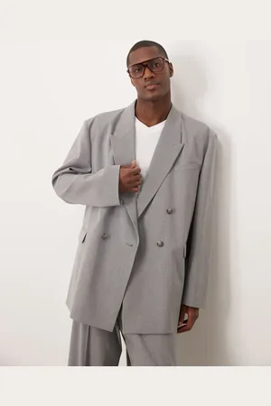 ASOS Slouchy oversized suit jacket in pinstripe