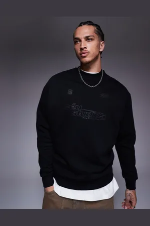 ASOS Oversized sweatshirt with metallic prints in