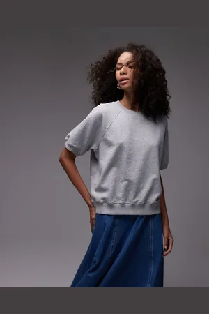 ARKET Soft terry sweatshirt with short sleeves in melange