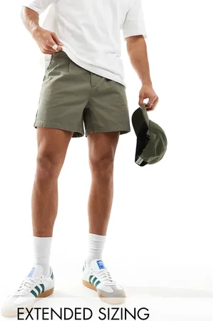 ASOS Pleated chino shorts in khaki