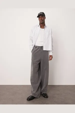 ASOS Balloon fit washed joggers with seam detail in washed black