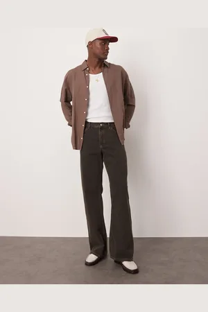 ASOS Wide flare jeans in brown wash
