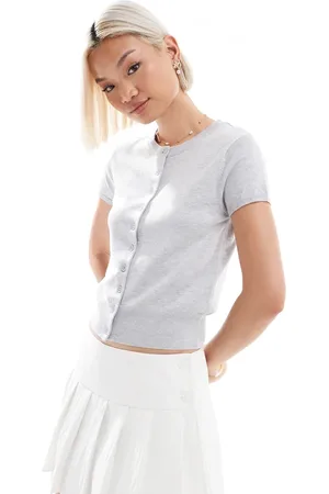 Stradivarius Knitted short sleeve cardigan in