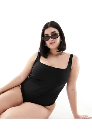 ASOS Curve ultimate revenge sculpting square neck swimsuit in
