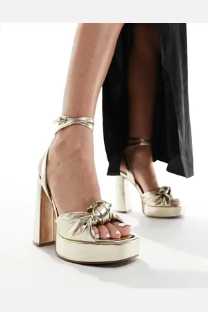 ASOS Nikita knotted platform heeled sandals in