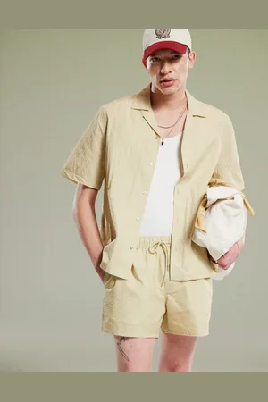 ASOS Co-ord boxy seersucker shirt in