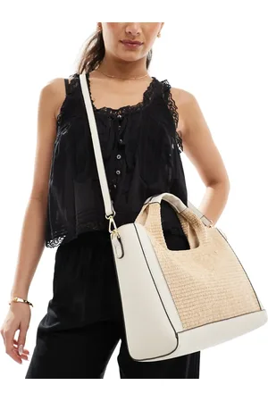 Accessorize Woven top handle handbag in ivory