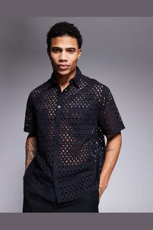 ASOS Premium boxy oversized broderie shirt in
