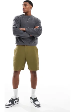 Paul Smith Short sleeve seersucker shorts in khaki