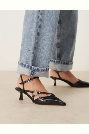 ASOS Sissi ring detail kitten heel shoes in
