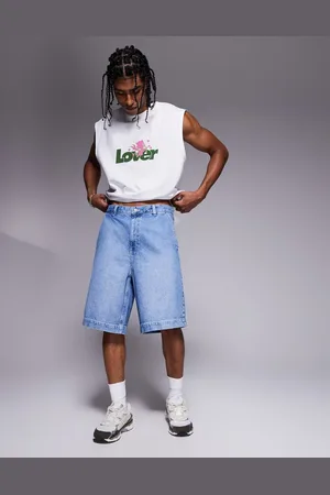 ASOS Long length denim jorts in light wash