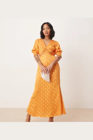 Never Fully Dressed Petite May gold fleck maxi dress in