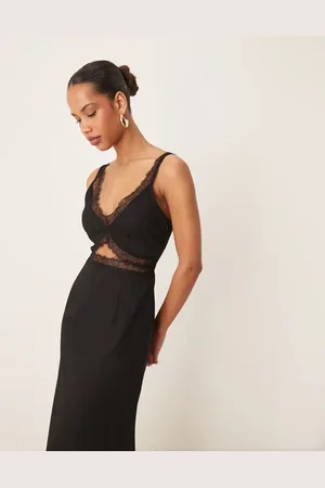 Never Fully Dressed Mimi linen cut-out midaxi dress in