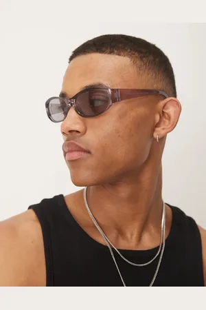ASOS Wrap sunglasses with crystal frame and smoke lens