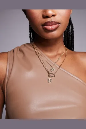Aldo Intuition multirow coin pendant necklace in