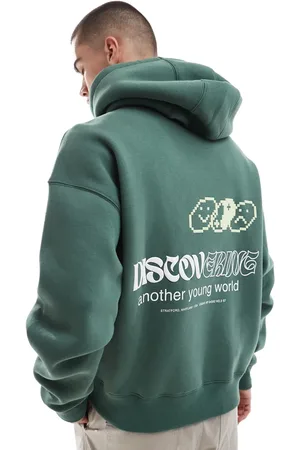 Pull&Bear Discover printed hoodie in