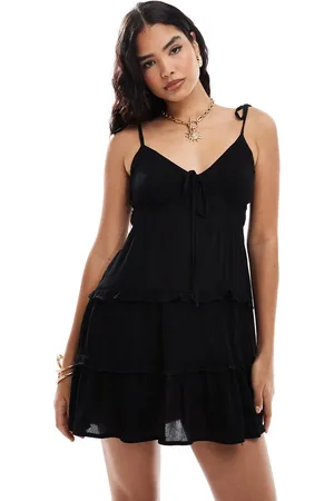 Miss Selfridge Cheesecloth tiered mini sundress in