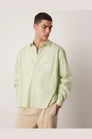 ASOS Oversized striped shirt with embroidery in