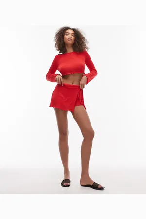 Emory Park Wrap detail fine knit skirt co-ord in