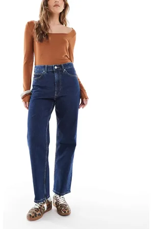 ASOS Crop comfort stretch straight leg jeans in indigo