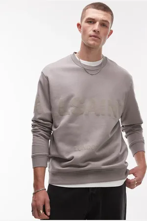 AllSaints Biggy tonal logo sweatshirt in light brown
